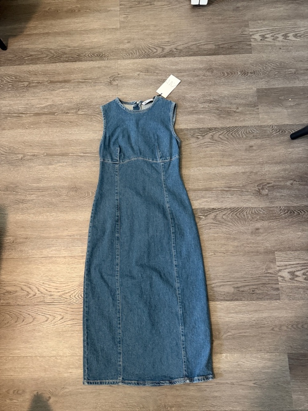 Zara Blue Denim Midi Dress